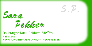 sara pekker business card